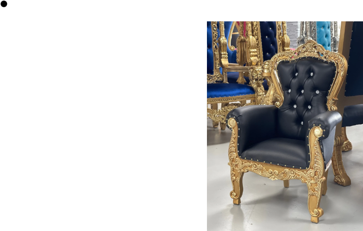 Toddler Black and Gold Throne Chair