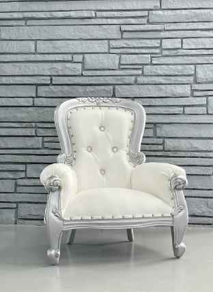Infant Silver and White Throne Chair