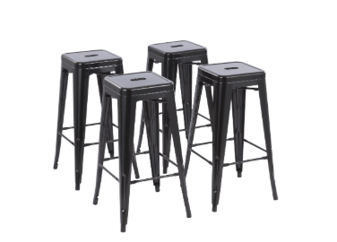 30 Inch Metal Bar Stools - Black