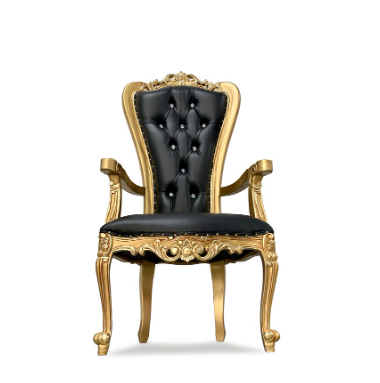Black and Gold Throne Arm Chair