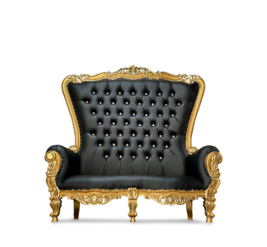 Black and Gold Double Throne Chair