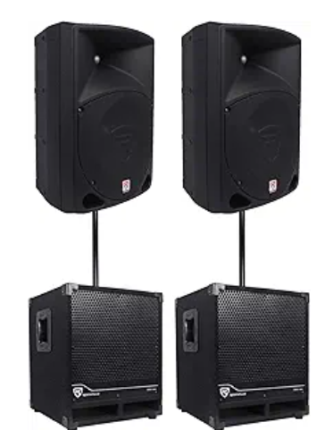 DJ PA Speakers with 2 Subwoofers